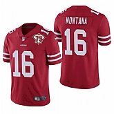 Nike 49ers 16 Joe Montana Red 75th Anniversary Vapor Untouchable Limited Jersey Dzhi,baseball caps,new era cap wholesale,wholesale hats